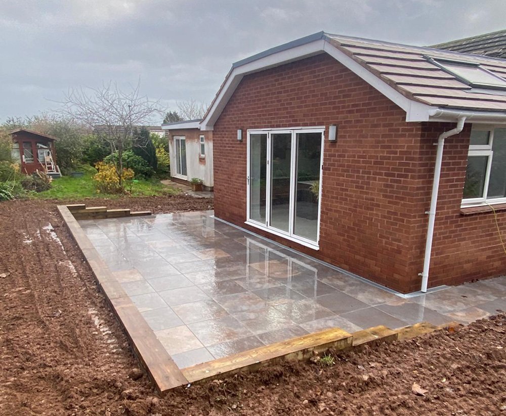 Timber framework under construction on a residential building project